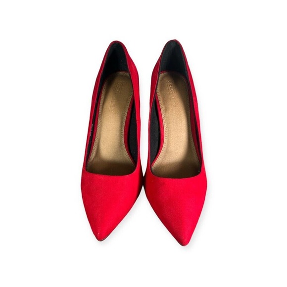 ASOS Red Suede Pointed Toe, Block Heel Pump - Size 7 - Picture 2 of 9